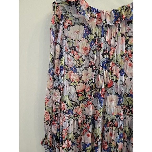 Anthropologie The Marais Printed Chiffon Maxi Dress Womens L Floral Boho Maxi - Picture 8 of 12